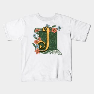 Art Nouveau Letter J, Ornamental Letter J, Art Deco Kids T-Shirt